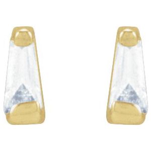 0.02 ct Natural Diamond Tapered Baguette Channel-Set Stud Earrings