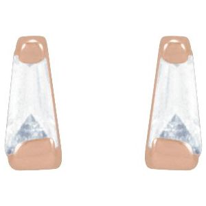 0.02 ct Natural Diamond Tapered Baguette Channel-Set Stud Earrings