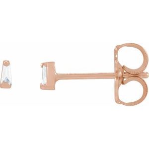 0.02 ct Natural Diamond Tapered Baguette Channel-Set Stud Earrings