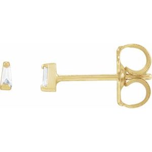 0.02 ct Natural Diamond Tapered Baguette Channel-Set Stud Earrings