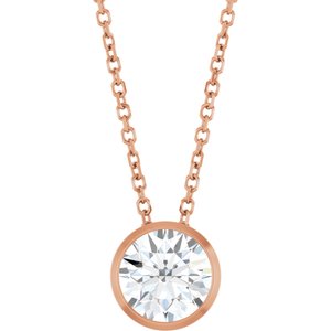 Diamond 1/10 ct Solitaire Bezel-Set Necklace