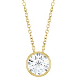 Diamond 1/10 ct Solitaire Bezel-Set Necklace