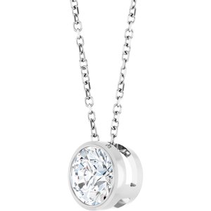 Diamond 1/10 ct Solitaire Bezel-Set Necklace