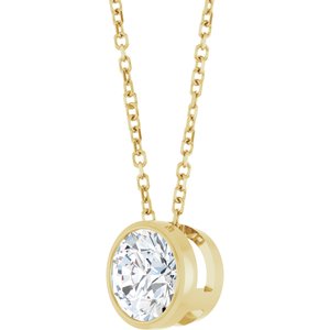 Diamond 1/10 ct Solitaire Bezel-Set Necklace