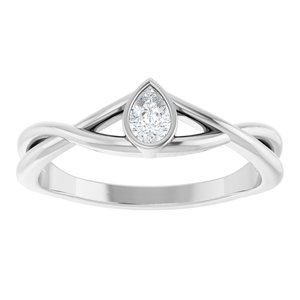 1/6 ct Diamond Bezel-Set Criss-Cross Solitaire Ring