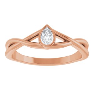 1/6 ct Diamond Bezel-Set Criss-Cross Solitaire Ring