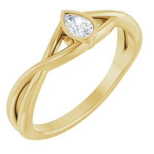1/6 ct Diamond Bezel-Set Criss-Cross Solitaire Ring