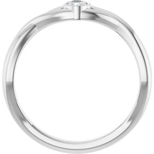 1/6 ct Diamond Bezel-Set Criss-Cross Solitaire Ring