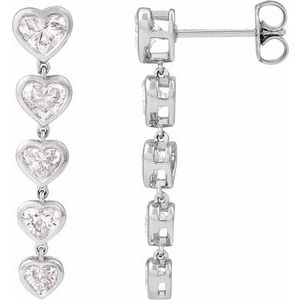 2 3/4 ct Lab-Grown Diamond Heart Earrings