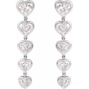 2 3/4 ct Lab-Grown Diamond Heart Earrings