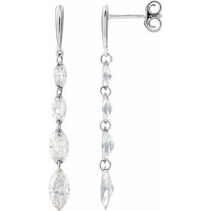 1 1/2 ct Lab-Grown Diamond Drilled Earrings