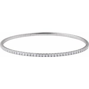 1 ct Diamond Half Accented Flexible Bangle Bracelet