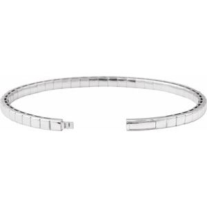 1 ct Diamond Half Accented Flexible Bangle Bracelet