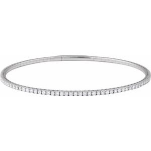 1 1/2 ct Diamond Fully Accented Flexible Bangle Bracelet