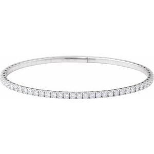 1 1/2 ct Diamond Fully Accented Flexible Bangle Bracelet