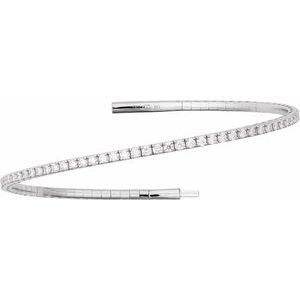 1 1/2 ct Diamond Fully Accented Flexible Bangle Bracelet
