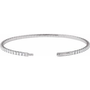 1 1/2 ct Diamond Fully Accented Flexible Bangle Bracelet
