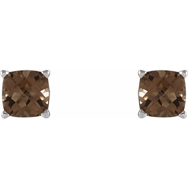 sterling-silver--cushion-natural-smoky-quartz-earrings