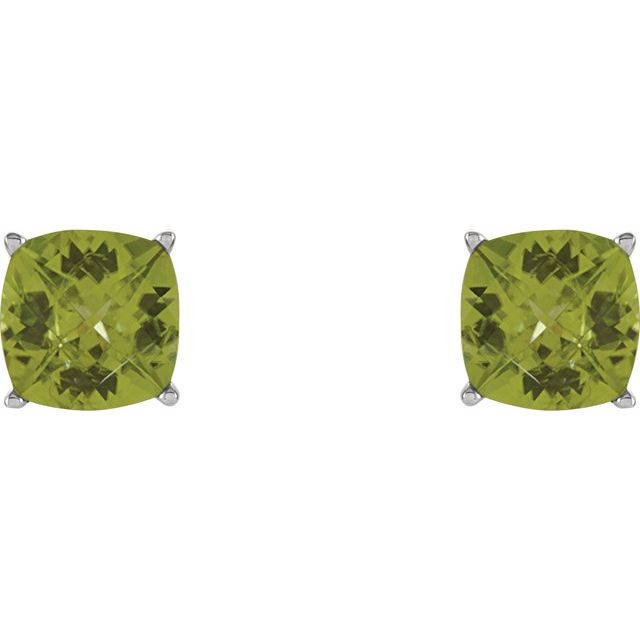 sterling-silver--cushion-natural-peridot-earrings