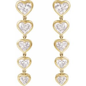 2 3/4 ct Lab-Grown Diamond Heart Earrings