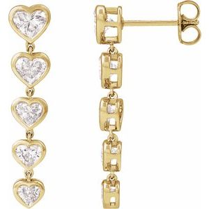 2 3/4 ct Lab-Grown Diamond Heart Earrings