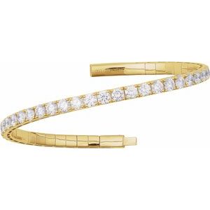 1 ct Diamond Half Accented Flexible Bangle Bracelet