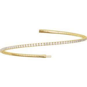 1 1/2 ct Diamond Fully Accented Flexible Bangle Bracelet