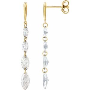 1 1/2 ct Lab-Grown Diamond Drilled Earrings