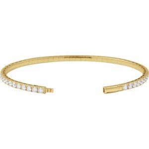 1 1/2 ct Diamond Fully Accented Flexible Bangle Bracelet