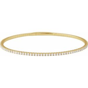 1 1/2 ct Diamond Fully Accented Flexible Bangle Bracelet