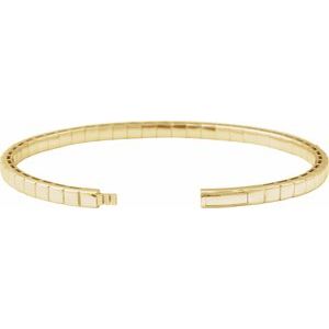 1 ct Diamond Half Accented Flexible Bangle Bracelet