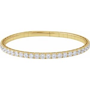 1 ct Diamond Half Accented Flexible Bangle Bracelet