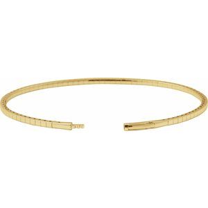 1 ct Diamond Half Accented Flexible Bangle Bracelet