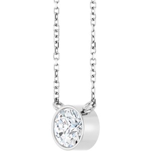 0.06 ct Diamond Bezel-Set Solitaire Necklace