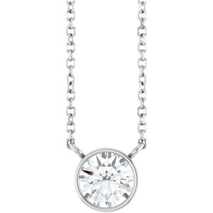 0.06 ct Diamond Bezel-Set Solitaire Necklace