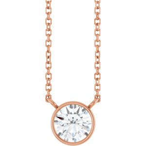 0.06 ct Diamond Bezel-Set Solitaire Necklace