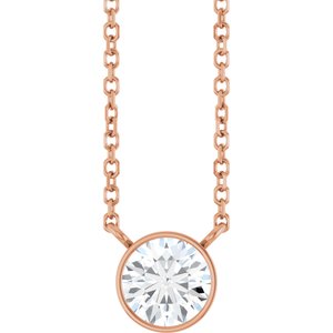 0.06 ct Diamond Bezel-Set Solitaire Necklace