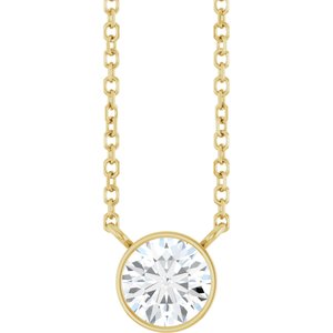0.06 ct Diamond Bezel-Set Solitaire Necklace