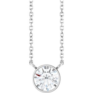 0.06 ct Diamond Bezel-Set Solitaire Necklace