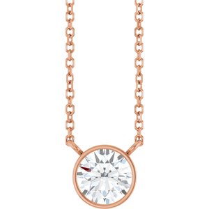 0.06 ct Diamond Bezel-Set Solitaire Necklace