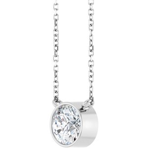 0.06 ct Diamond Bezel-Set Solitaire Necklace