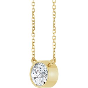 0.06 ct Diamond Bezel-Set Solitaire Necklace