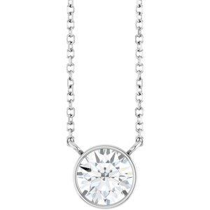 0.06 ct Diamond Bezel-Set Solitaire Necklace