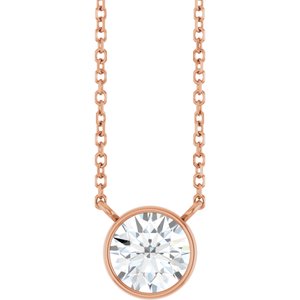 0.06 ct Diamond Bezel-Set Solitaire Necklace
