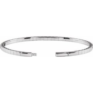 1 ct Diamond Half Accented Flexible Bangle Bracelet