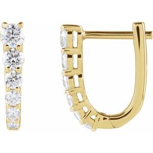 1/2 ct Diamond Accented U-Hoop Earrings