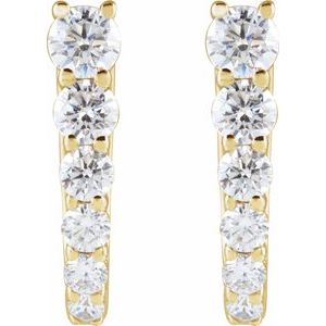 1/2 ct Diamond Accented U-Hoop Earrings