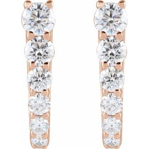 1/2 ct Diamond Accented U-Hoop Earrings