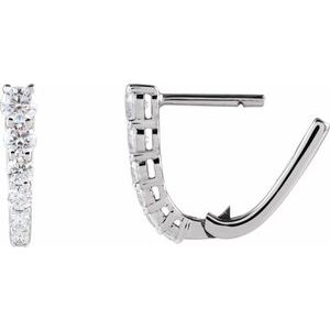 1/2 ct Diamond Accented U-Hoop Earrings