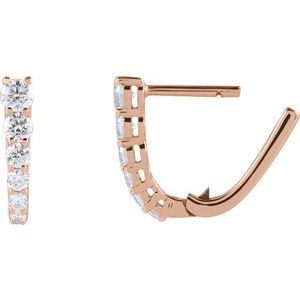 1/2 ct Diamond Accented U-Hoop Earrings